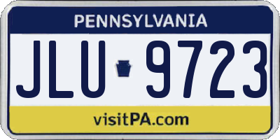 PA license plate JLU9723