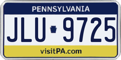 PA license plate JLU9725