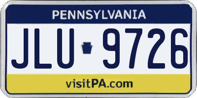 PA license plate JLU9726
