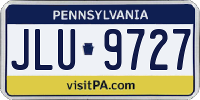 PA license plate JLU9727