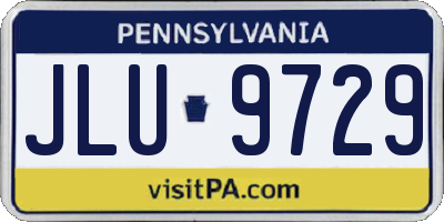 PA license plate JLU9729