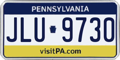 PA license plate JLU9730