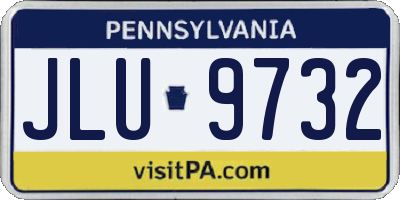 PA license plate JLU9732