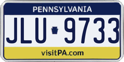 PA license plate JLU9733