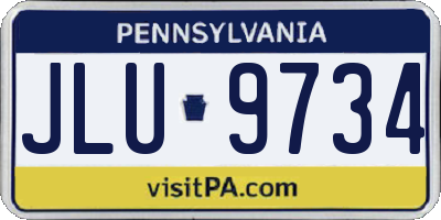 PA license plate JLU9734