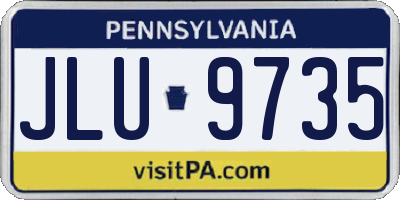 PA license plate JLU9735