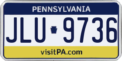 PA license plate JLU9736