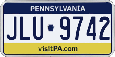 PA license plate JLU9742