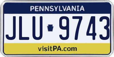 PA license plate JLU9743