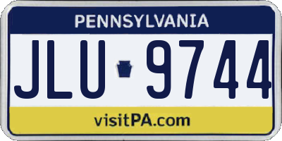 PA license plate JLU9744