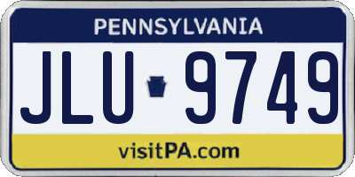 PA license plate JLU9749