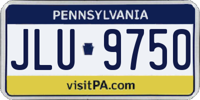 PA license plate JLU9750