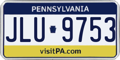 PA license plate JLU9753
