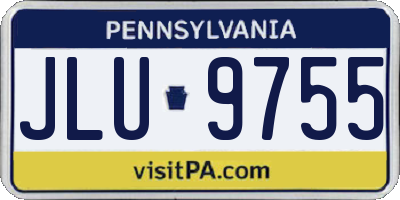 PA license plate JLU9755