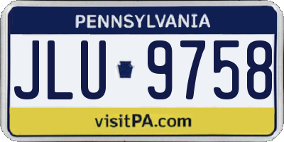 PA license plate JLU9758