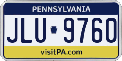 PA license plate JLU9760