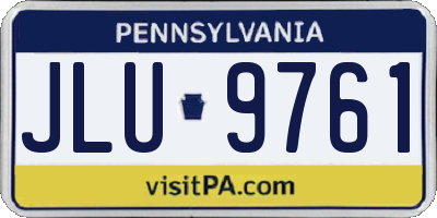 PA license plate JLU9761