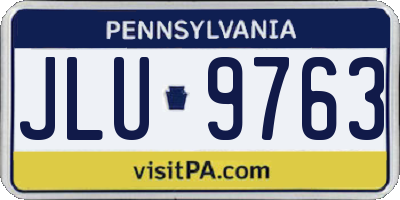 PA license plate JLU9763