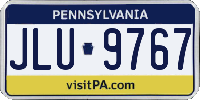 PA license plate JLU9767