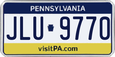 PA license plate JLU9770