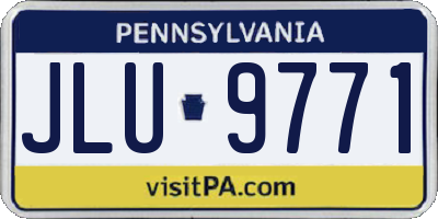 PA license plate JLU9771