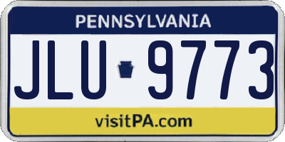 PA license plate JLU9773