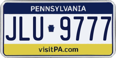 PA license plate JLU9777