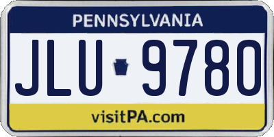 PA license plate JLU9780