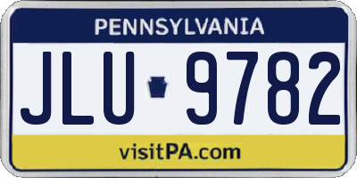 PA license plate JLU9782