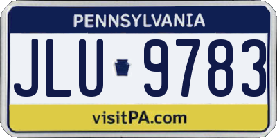 PA license plate JLU9783
