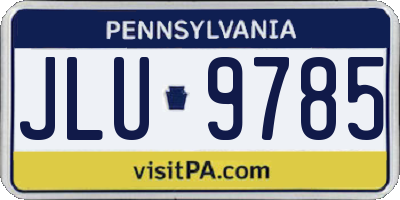 PA license plate JLU9785