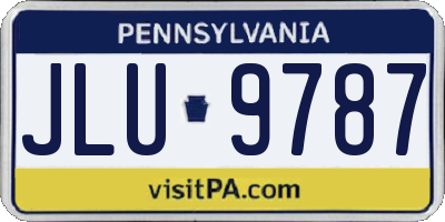 PA license plate JLU9787