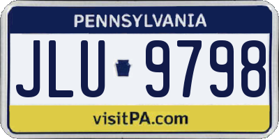 PA license plate JLU9798