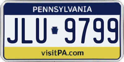 PA license plate JLU9799