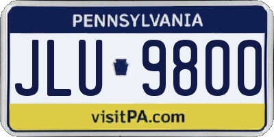 PA license plate JLU9800
