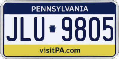 PA license plate JLU9805