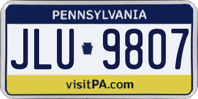 PA license plate JLU9807
