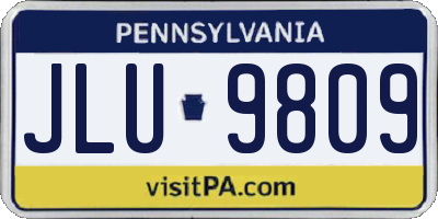 PA license plate JLU9809