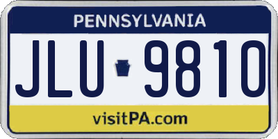 PA license plate JLU9810
