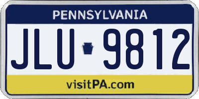 PA license plate JLU9812