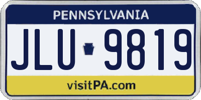 PA license plate JLU9819