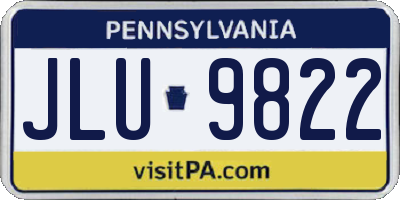 PA license plate JLU9822