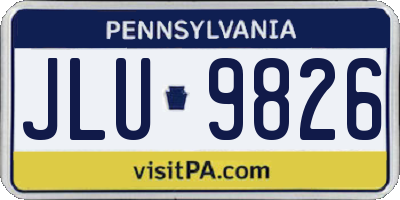PA license plate JLU9826