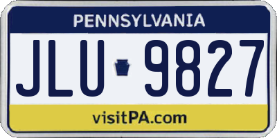PA license plate JLU9827