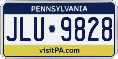 PA license plate JLU9828
