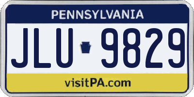 PA license plate JLU9829