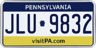 PA license plate JLU9832