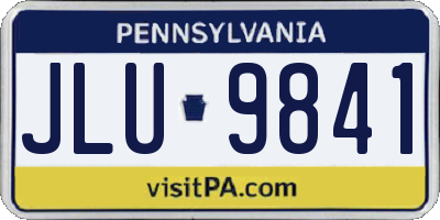 PA license plate JLU9841