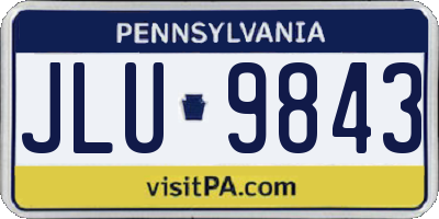 PA license plate JLU9843