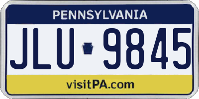 PA license plate JLU9845